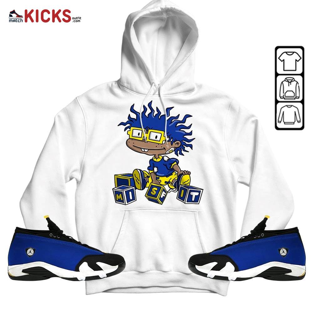Chuckie Rugrats Misfit Sneaker Shirt Match 2023 Blue Laney 14s, Jordan 14 Laney MKO Sweatshirt Chuckie Rugrats Misfit Sneaker Shirt Match 2023 Blue Laney 14s, Jordan 14 Laney MKO Sweatshirt