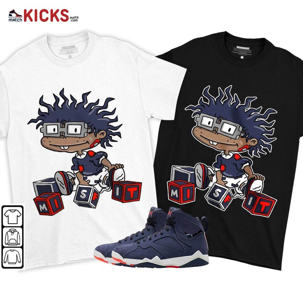 Chuckie Rugrats Misfit Sneaker Shirt Match 7 Neutral Indigo, Jordan 7 Quai 54 MKO T-Shirt