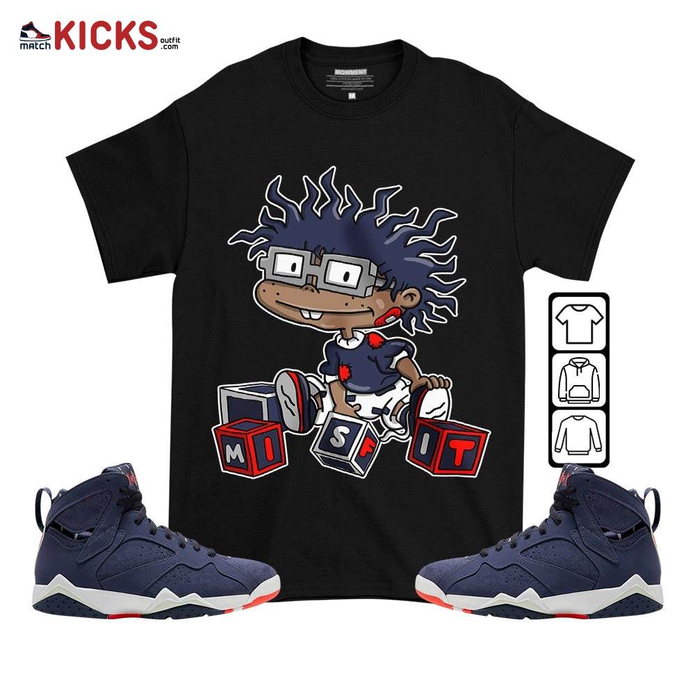Chuckie Rugrats Misfit Sneaker Shirt Match 7 Neutral Indigo, Jordan 7 Quai 54 MKO T-Shirt