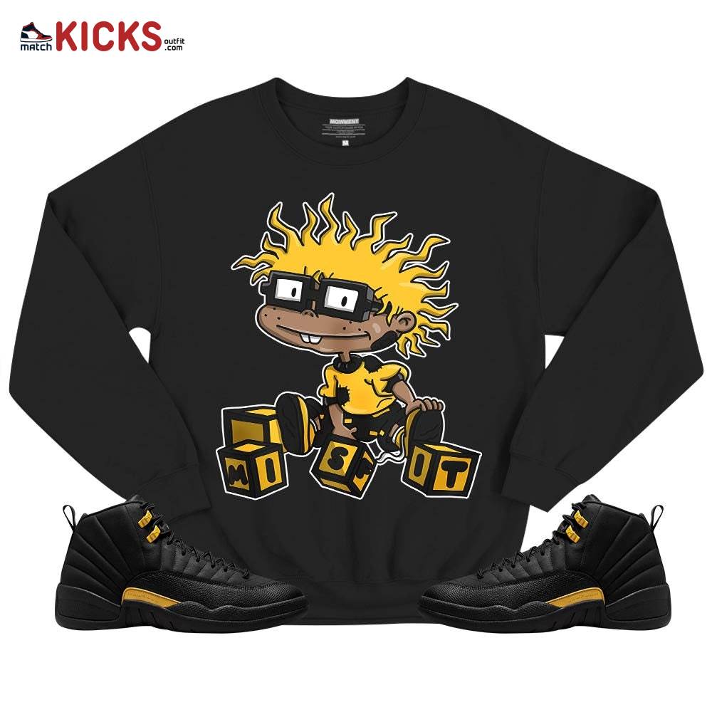 Chuckie Rugrats Misfit Sneaker Shirt Match Black Taxi 12s, Jordan 12 Retro Black Taxi MKO T-Shirt Chuckie Rugrats Misfit Sneaker Shirt Match Black Taxi 12s, Jordan 12 Retro Black Taxi MKO T-Shirt