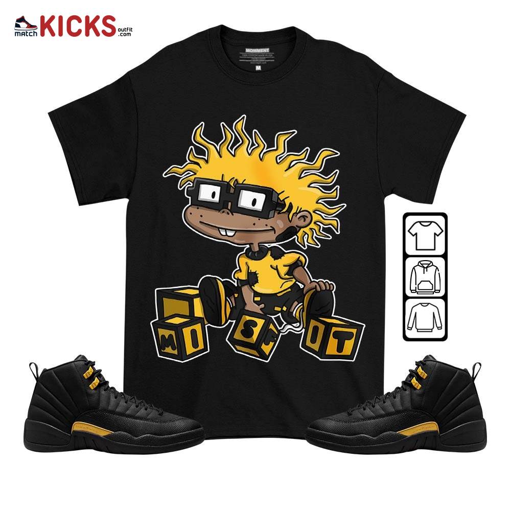 Chuckie Rugrats Misfit Sneaker Shirt Match Black Taxi 12s, Jordan 12 Retro Black Taxi MKO T-Shirt Chuckie Rugrats Misfit Sneaker Shirt Match Black Taxi 12s, Jordan 12 Retro Black Taxi MKO T-Shirt