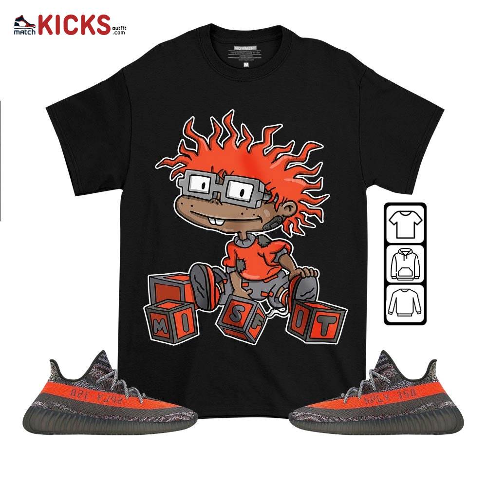 Chuckie Rugrats Misfit Sneaker Shirt Match Boots 350 V2 Dark Beluga, Yeezy 350 V2 Carbon Beluga MKO T-Shirt