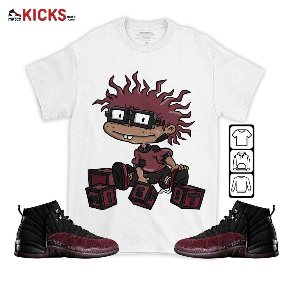 Chuckie Rugrats Misfit Sneaker Shirt Match Burgundy Crush 12s, Jordan 12 A Ma Maniere MKO T-Shirt