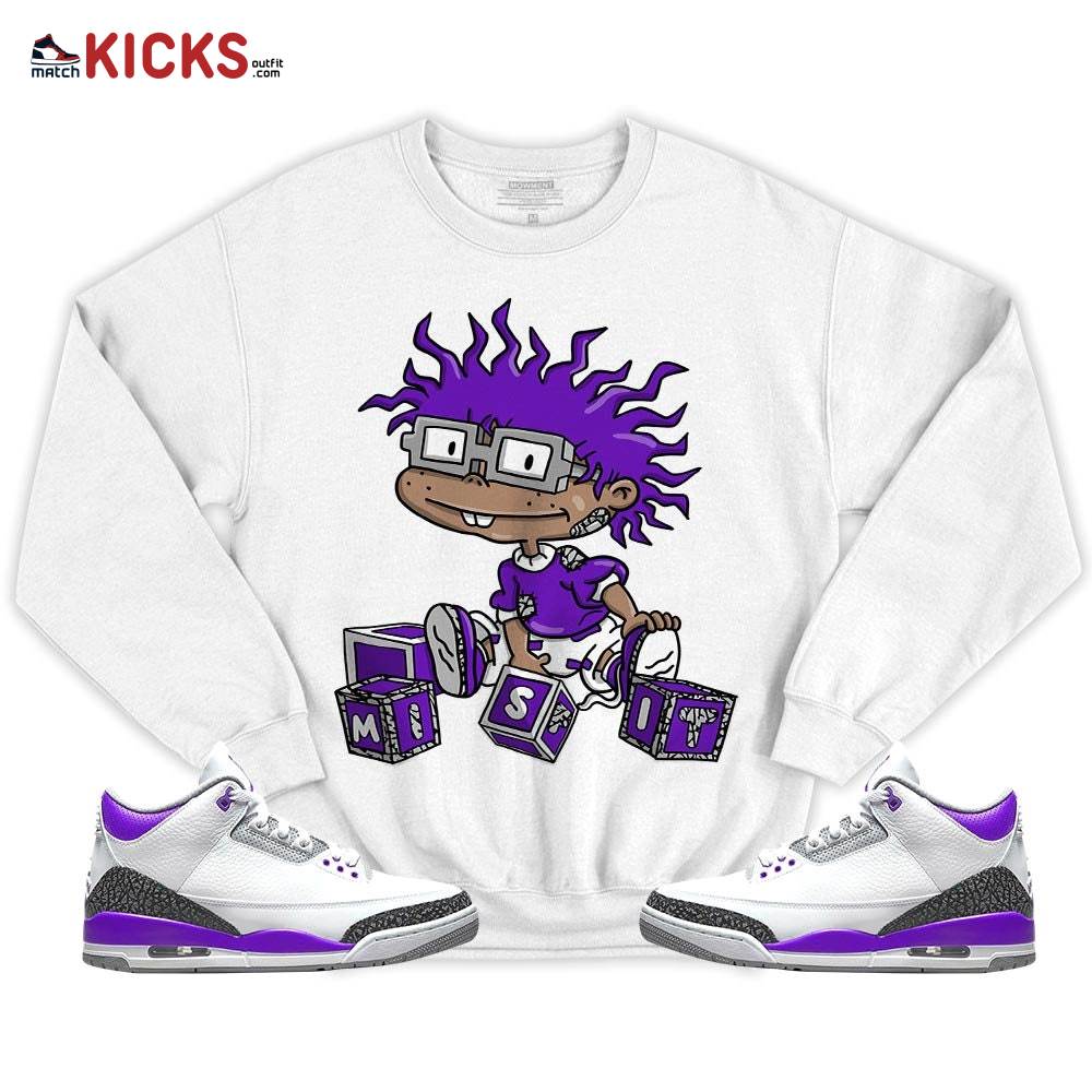 Chuckie Rugrats Misfit Sneaker Shirt Match Dark Iris 3s, Jordan 3 Retro Dark Iris MKO T-Shirt