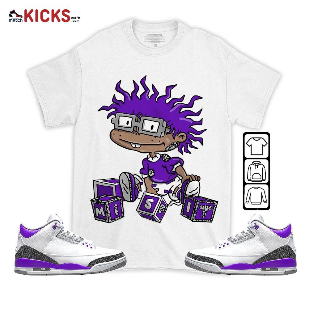 Chuckie Rugrats Misfit Sneaker Shirt Match Dark Iris 3s, Jordan 3 Retro Dark Iris MKO T-Shirt Chuckie Rugrats Misfit Sneaker Shirt Match Dark Iris 3s, Jordan 3 Retro Dark Iris MKO T-Shirt