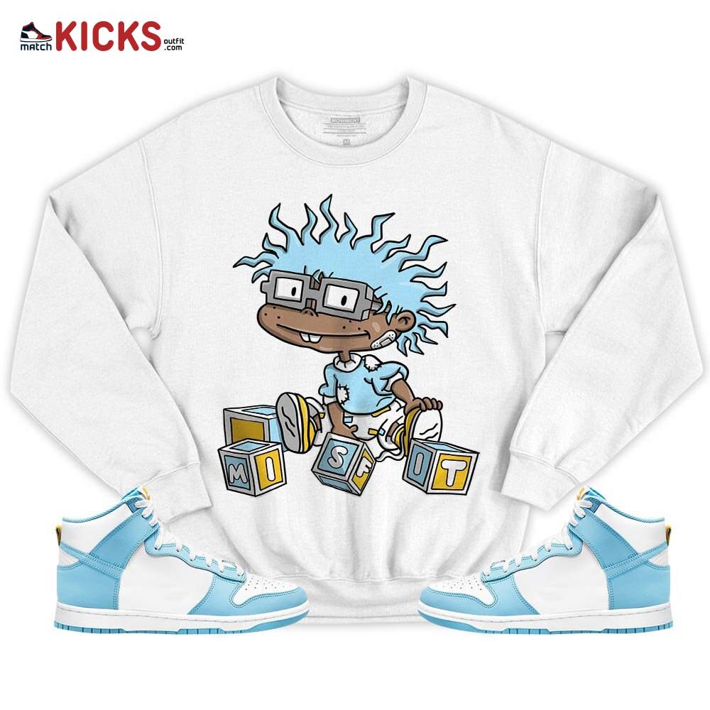 Chuckie Rugrats Misfit Sneaker Shirt Match Dunk High Blue Chill, Dunk High Homer Simpson MKO T-Shirt Chuckie Rugrats Misfit Sneaker Shirt Match Dunk High Blue Chill, Dunk High Homer Simpson MKO T-Shirt