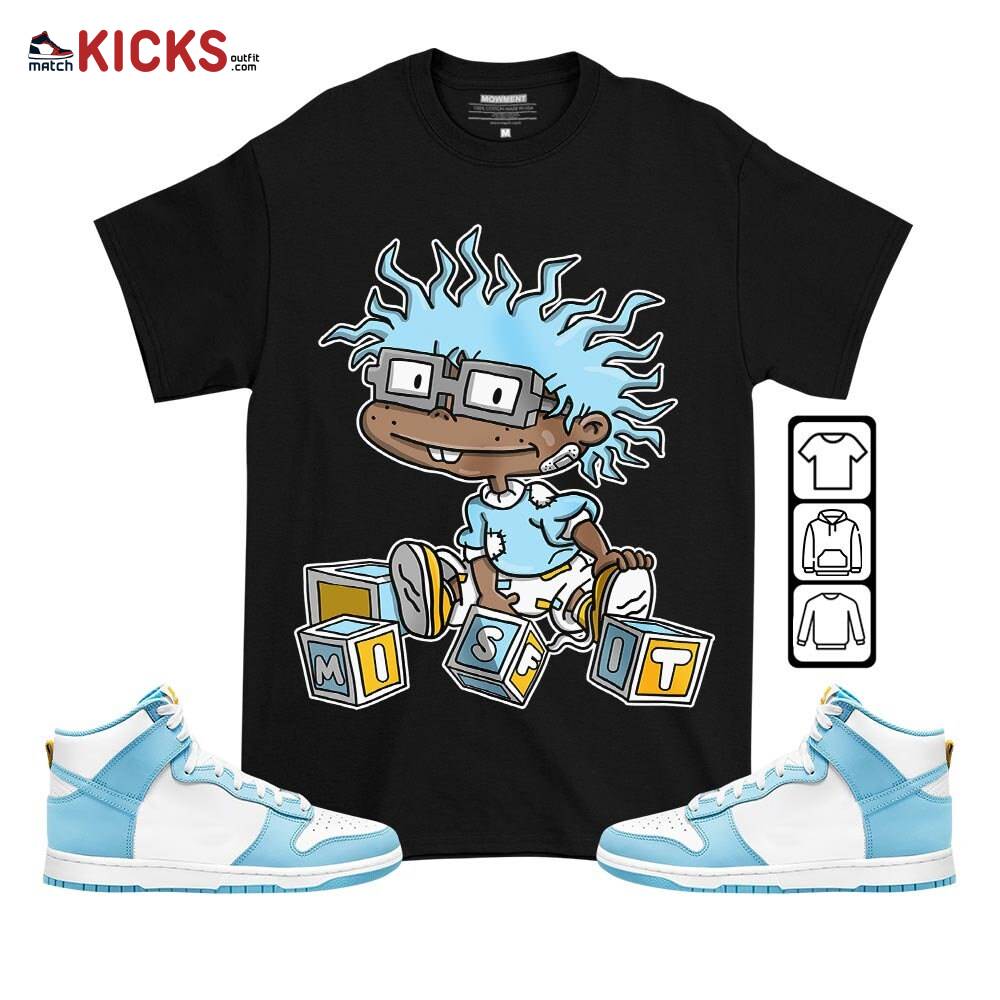 Chuckie Rugrats Misfit Sneaker Shirt Match Dunk High Blue Chill, Dunk High Homer Simpson MKO T-Shirt Chuckie Rugrats Misfit Sneaker Shirt Match Dunk High Blue Chill, Dunk High Homer Simpson MKO T-Shirt