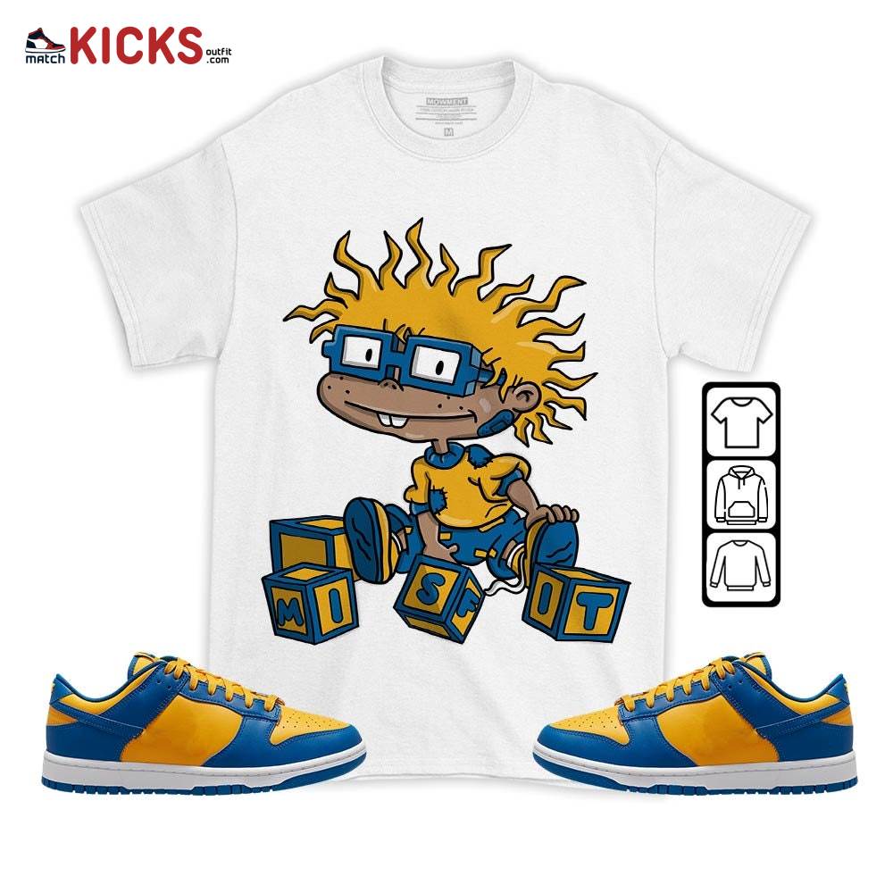 Chuckie Rugrats Misfit Sneaker Shirt Match Dunk Low Blue Yellow, Dunk Low Blue Jay MKO T-Shirt