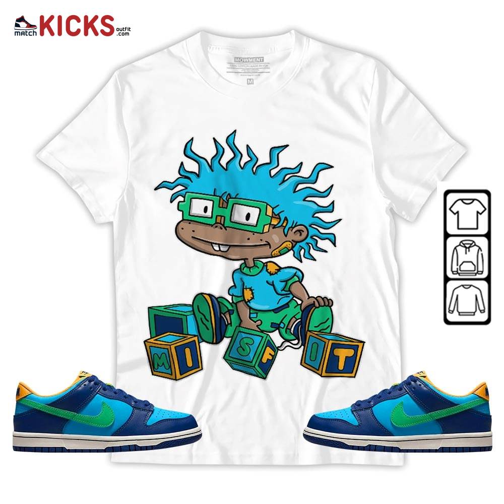Chuckie Rugrats Misfit Sneaker Shirt Match Dunk Low GS Kyrie, Dunk Low GS Electric Algae MKO Hoodie