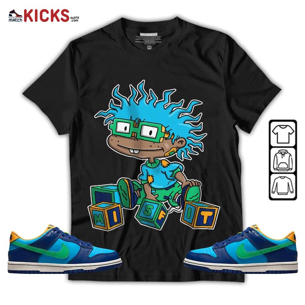 Chuckie Rugrats Misfit Sneaker Shirt Match Dunk Low GS Kyrie, Dunk Low GS Electric Algae MKO T-Shirt