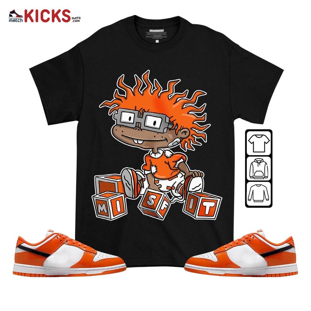 Chuckie Rugrats Misfit Sneaker Shirt Match Dunk Low Orange Black, Dunk Low Patent Halloween MKO T-Shirt