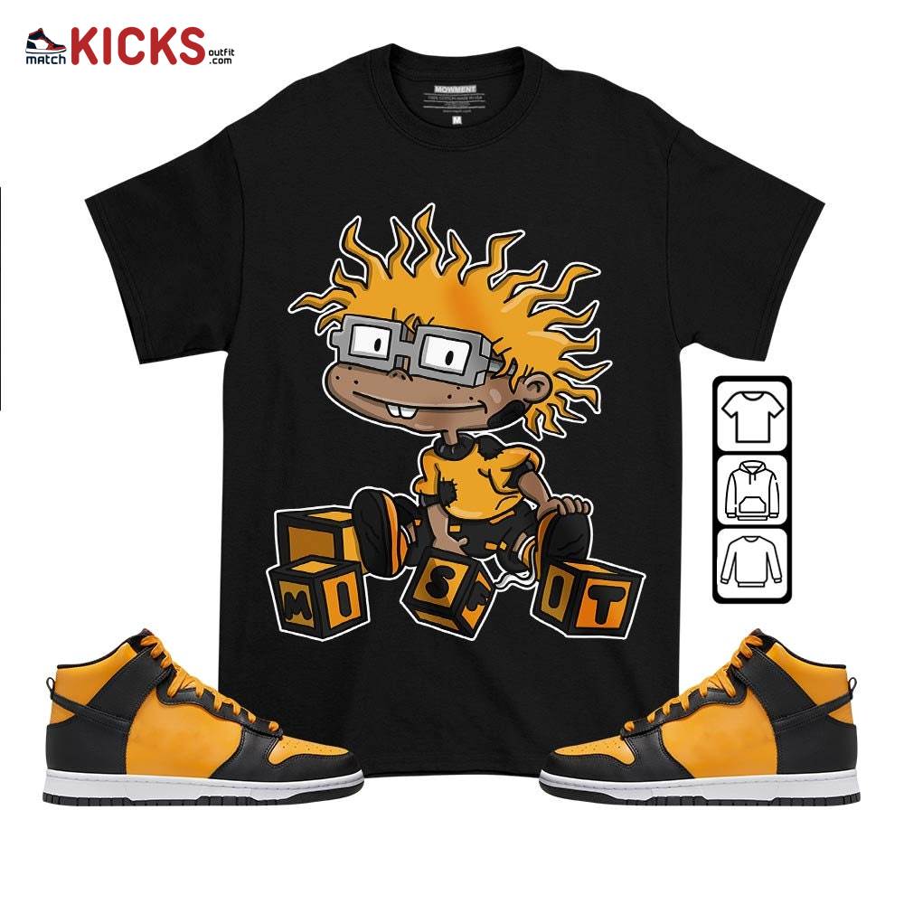 Chuckie Rugrats Misfit Sneaker Shirt Match Dunk Reverse Goldenrod, Dunk High Bruce Lee MKO T-Shirt Chuckie Rugrats Misfit Sneaker Shirt Match Dunk Reverse Goldenrod, Dunk High Bruce Lee MKO T-Shirt