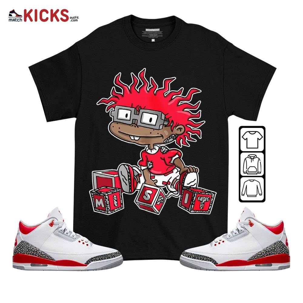 Chuckie Rugrats Misfit Sneaker Shirt Match Fire Red 3s, Jordan 3 Retro Fire Red MKO T-Shirt