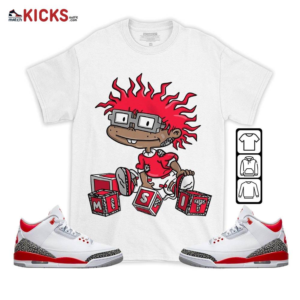 Chuckie Rugrats Misfit Sneaker Shirt Match Fire Red 3s, Jordan 3 Retro Fire Red MKO T-Shirt Chuckie Rugrats Misfit Sneaker Shirt Match Fire Red 3s, Jordan 3 Retro Fire Red MKO T-Shirt