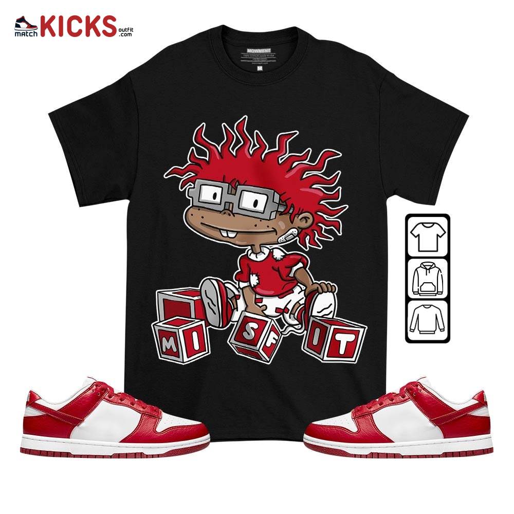 Chuckie Rugrats Misfit Sneaker Shirt Match Low Nature White Gym Red, Dunk Low Gym Red MKO T-Shirt