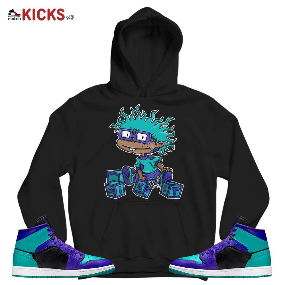 Chuckie Rugrats Misfit Sneaker Shirt Match Mid Black Grape 1s, Jordan 1 Mid Black Grape MKO T-Shirt Chuckie Rugrats Misfit Sneaker Shirt Match Mid Black Grape 1s, Jordan 1 Mid Black Grape MKO T-Shirt