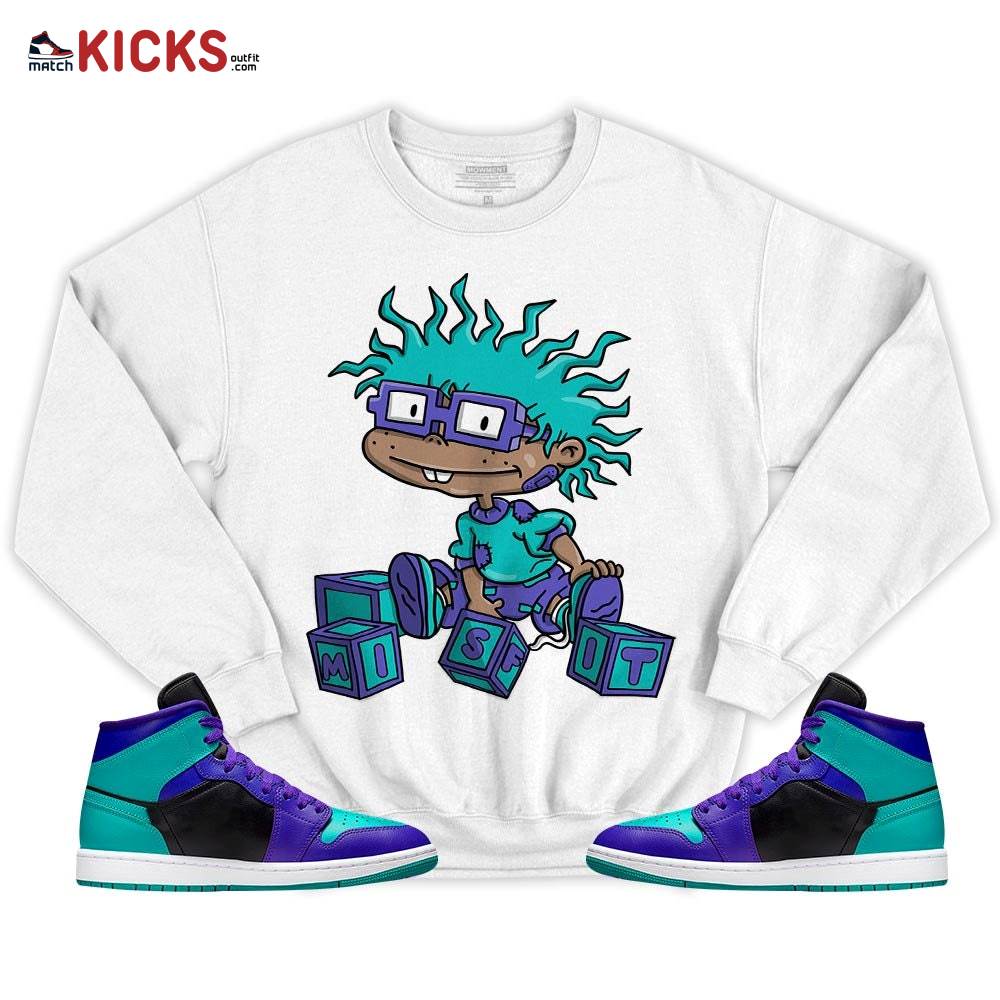 Chuckie Rugrats Misfit Sneaker Shirt Match Mid Black Grape 1s, Jordan 1 Mid Black Grape MKO T-Shirt Chuckie Rugrats Misfit Sneaker Shirt Match Mid Black Grape 1s, Jordan 1 Mid Black Grape MKO T-Shirt