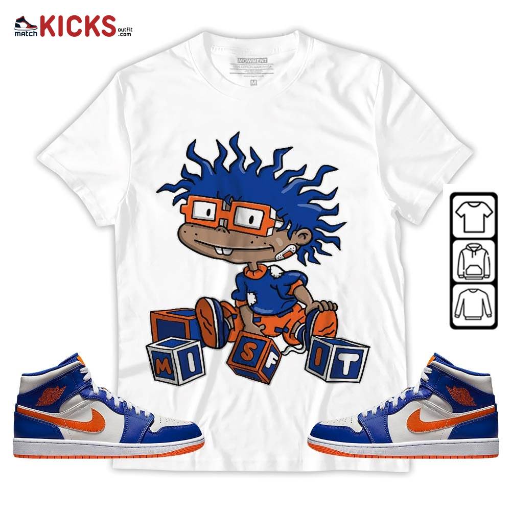Chuckie Rugrats Misfit Sneaker Shirt Match Mid Knicks 1s, Jordan 1 Mid Knicks MKO Hoodie