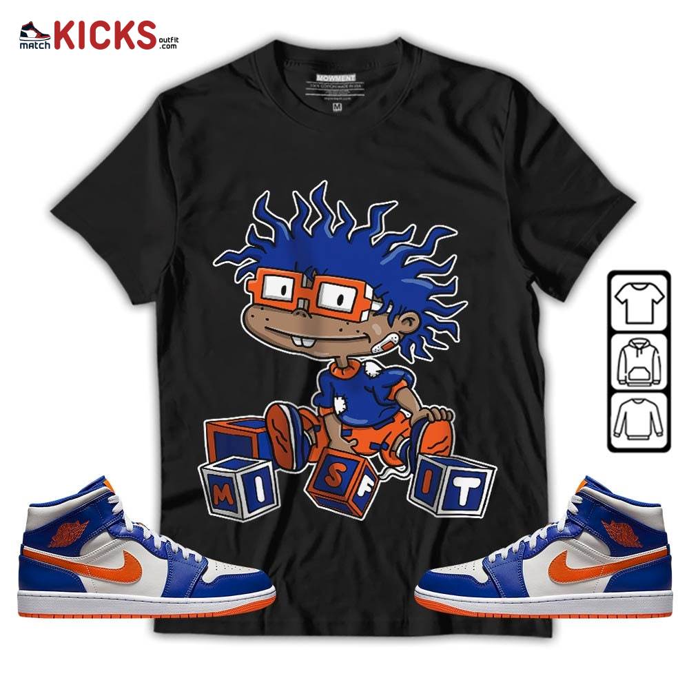 Chuckie Rugrats Misfit Sneaker Shirt Match Mid Knicks 1s, Jordan 1 Mid Knicks MKO T-Shirt