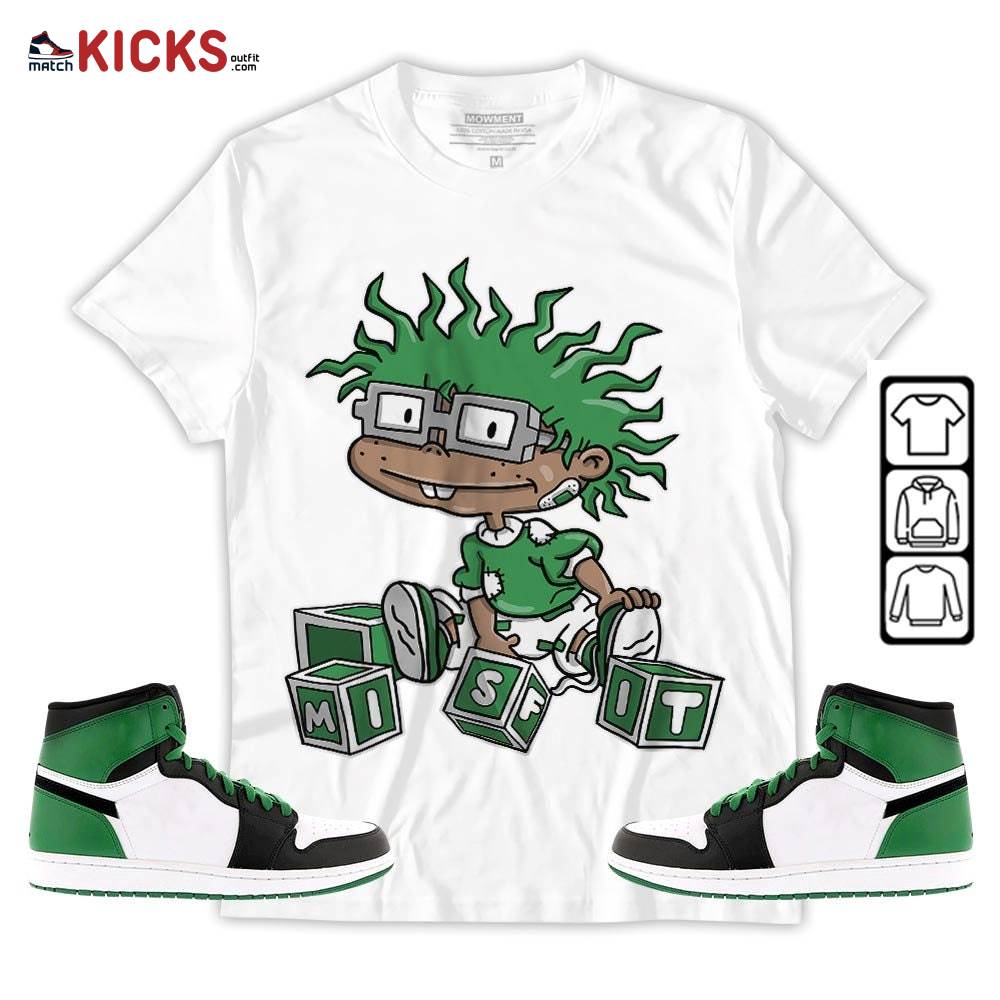 Chuckie Rugrats Misfit Sneaker Shirt Match OG Celtics 1s, Jordan 1 High OG Celtics MKO Hoodie