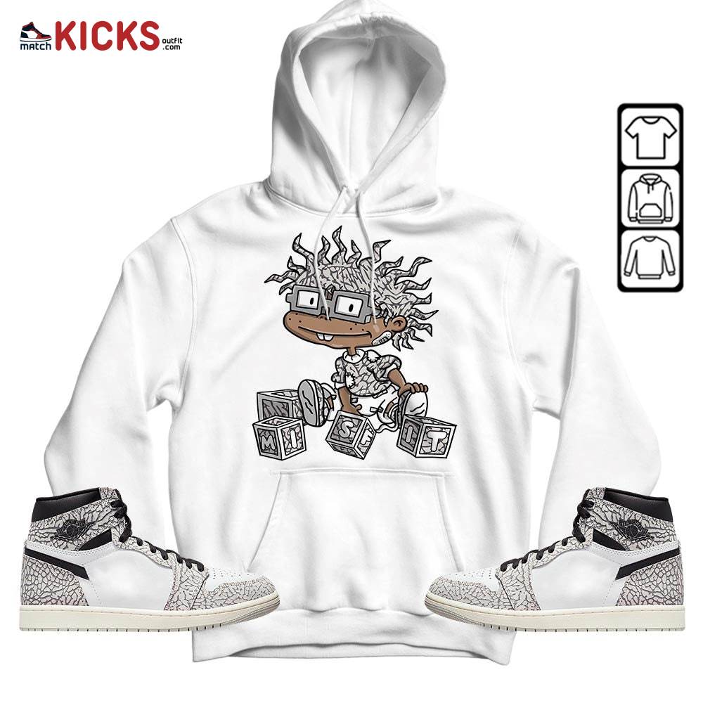 Chuckie Rugrats Misfit Sneaker Shirt Match OG Elephant 1s, Jordan 1 White Cement MKO Hoodie Chuckie Rugrats Misfit Sneaker Shirt Match OG Elephant 1s, Jordan 1 White Cement MKO Hoodie