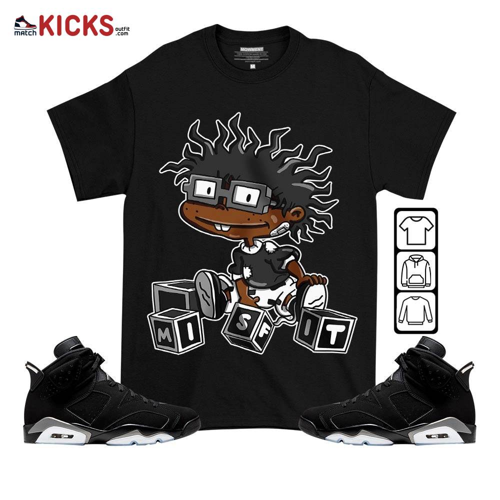 Chuckie Rugrats Misfit Sneaker Shirt Match Retro Metallic Silver 6s, Jordan 6 Black Chrome MKO T-Shirt