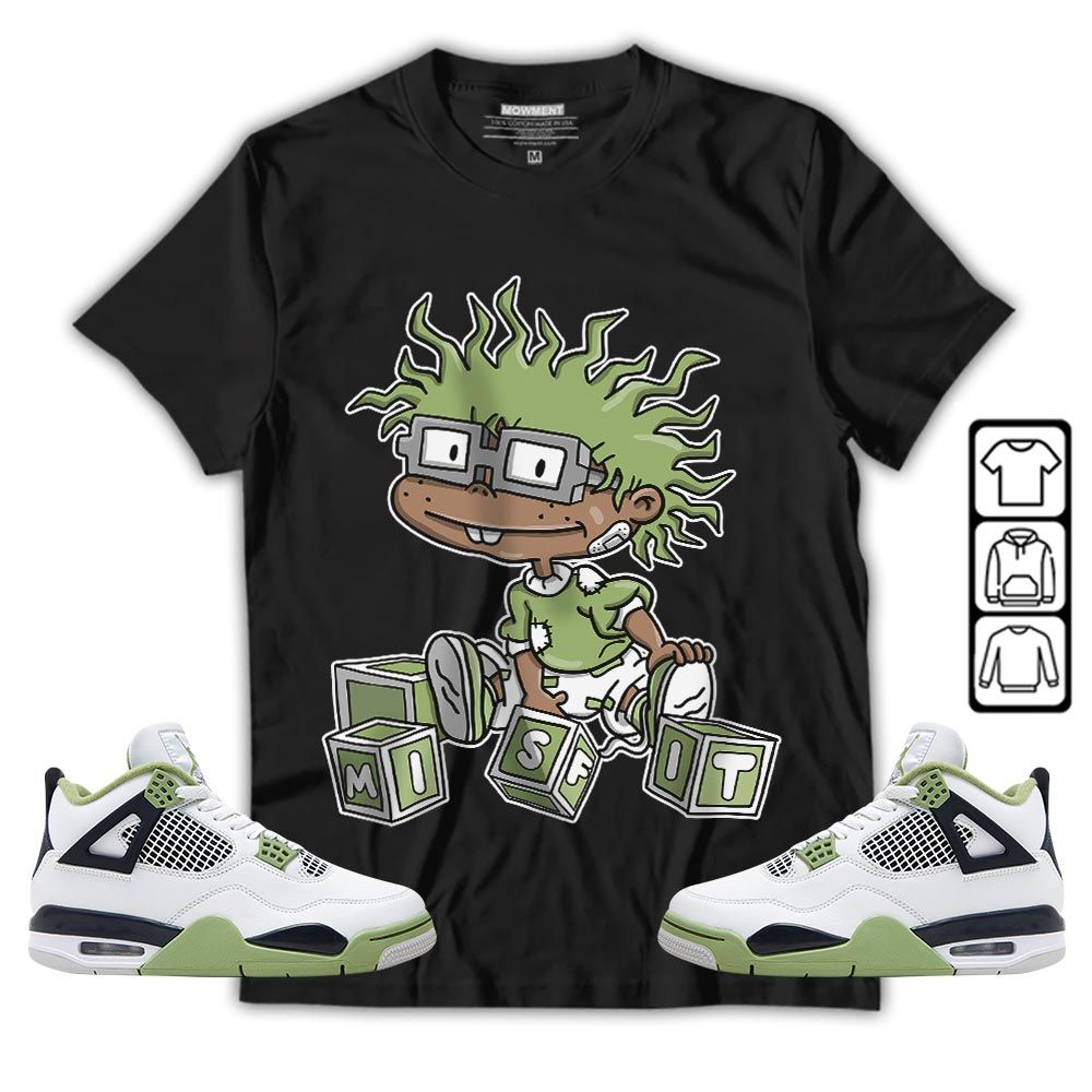 Chuckie Rugrats Misfit Sneaker Shirt Match Retro Oil Green 4s, Jordan 4 Oil Green MKO T-Shirt
