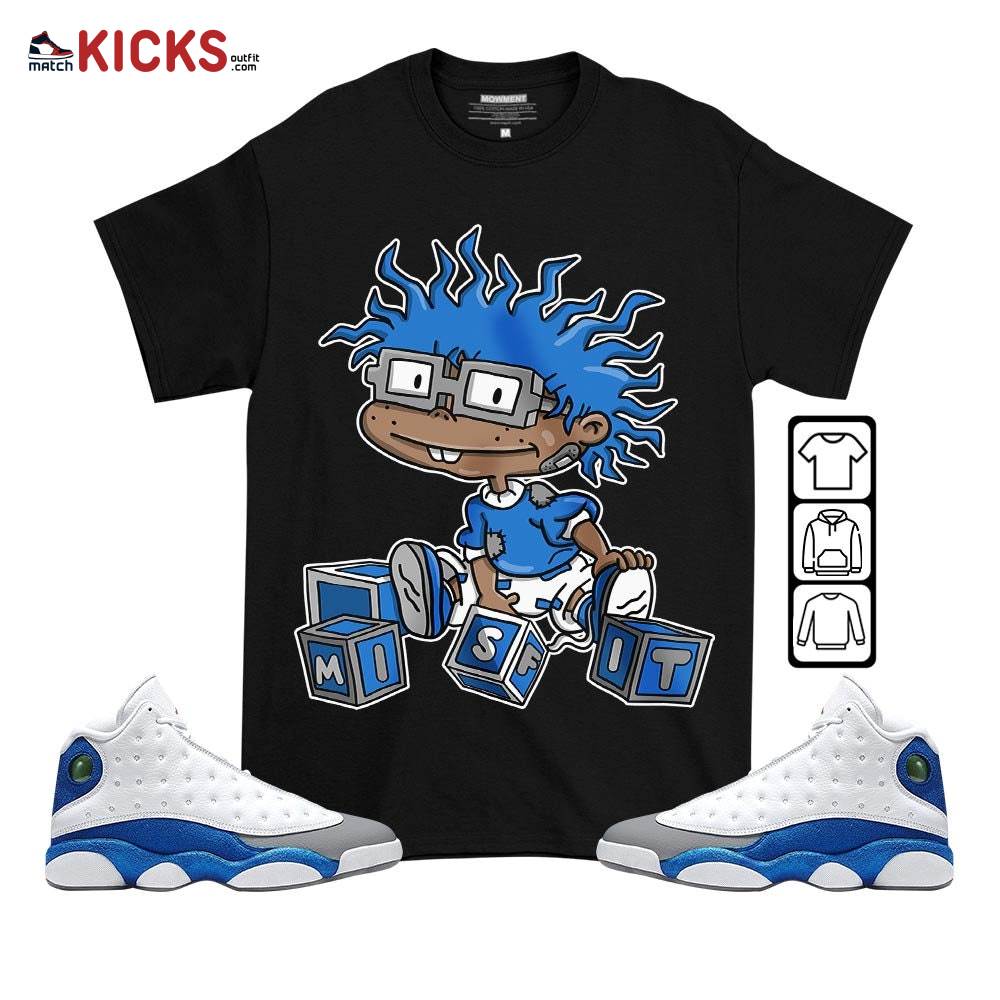 Chuckie Rugrats Misfit Sneaker Shirt Match White French Blue 13s, Jordan 13 French Blue MKO T-Shirt