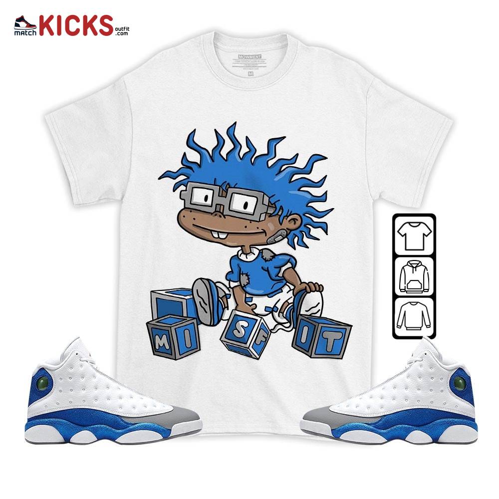 Chuckie Rugrats Misfit Sneaker Shirt Match White French Blue 13s, Jordan 13 French Blue MKO T-Shirt