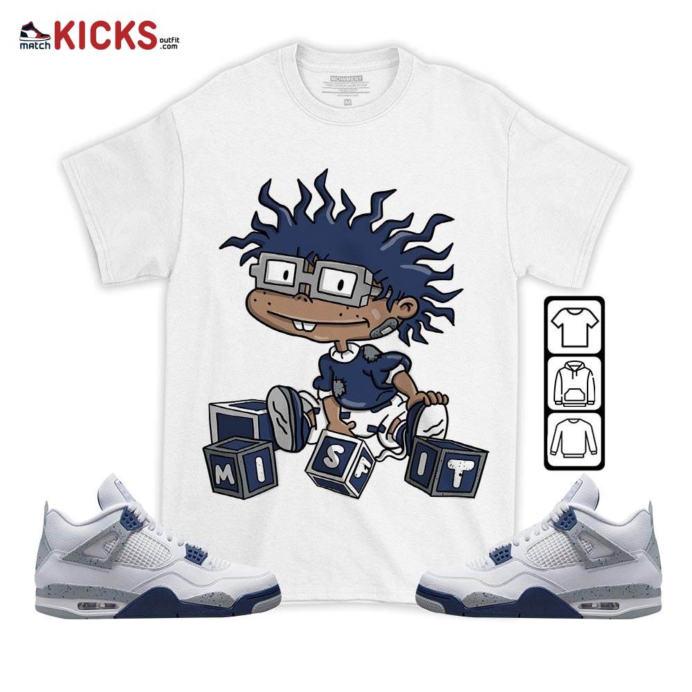 Chuckie Rugrats Misfit Sneaker Shirt Match White Midnight Navy 4s, Jordan 4 Retro Midnight Navy MKO T-Shirt Chuckie Rugrats Misfit Sneaker Shirt Match White Midnight Navy 4s, Jordan 4 Retro Midnight Navy MKO T-Shirt