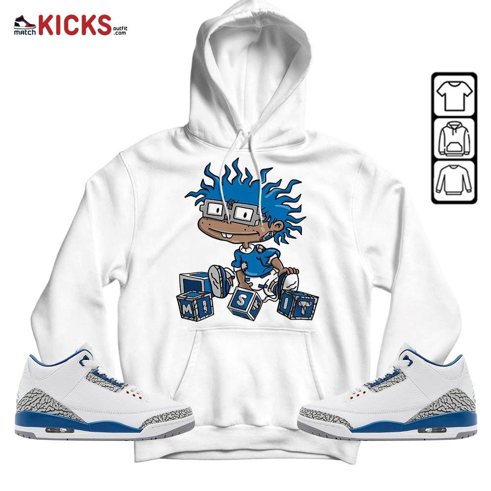Chuckie Rugrats Misfit Sneaker Shirt Match Wizards 3s, Jordan Retro 3 Wizards MKO Hoodie