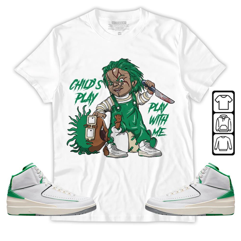 Chucky Cartoon 90s Childs Play Sneaker Shirt Match Lucky Green 2s, Jordan 2 Lucky Green MKO T-Shirt Chucky Cartoon 90s Childs Play Sneaker Shirt Match Lucky Green 2s, Jordan 2 Lucky Green MKO T-Shirt