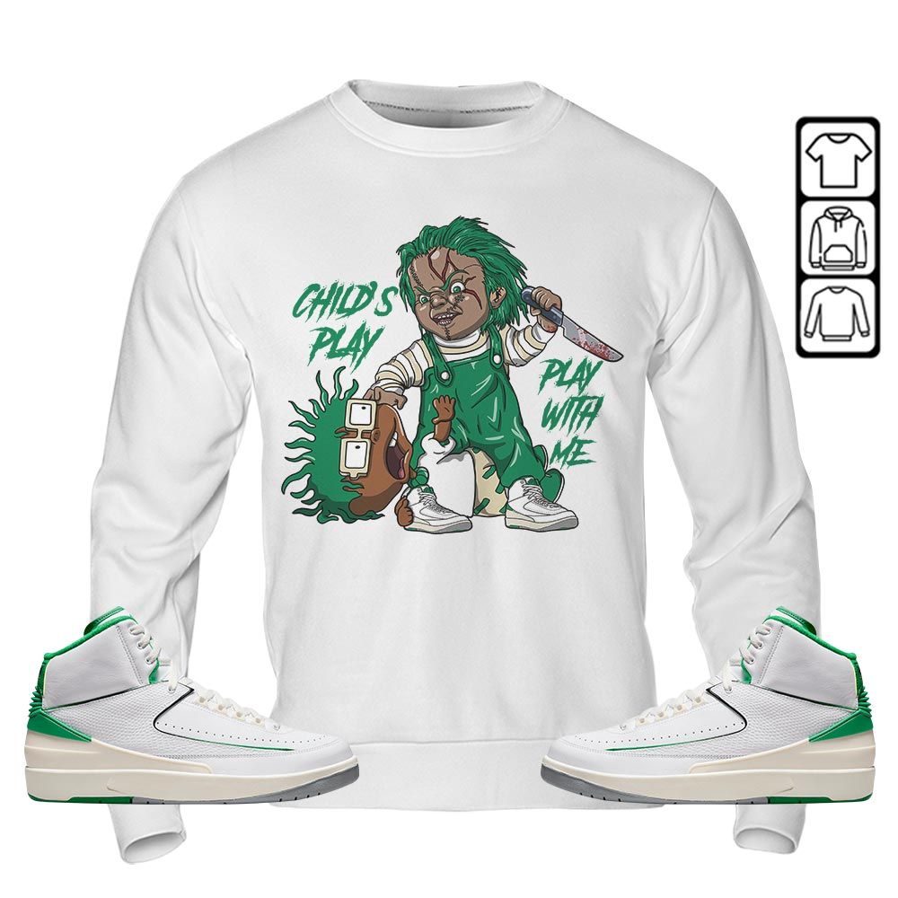 Chucky Cartoon 90s Childs Play Sneaker Shirt Match Lucky Green 2s, Jordan 2 Lucky Green MKO T-Shirt Chucky Cartoon 90s Childs Play Sneaker Shirt Match Lucky Green 2s, Jordan 2 Lucky Green MKO T-Shirt