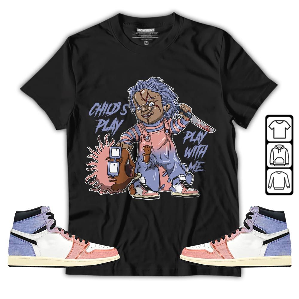 Chucky Cartoon 90s Childs Play Sneaker Shirt Match Retro Skyline 1s, Jordan 1 High OG Skyline MKO T-Shirt