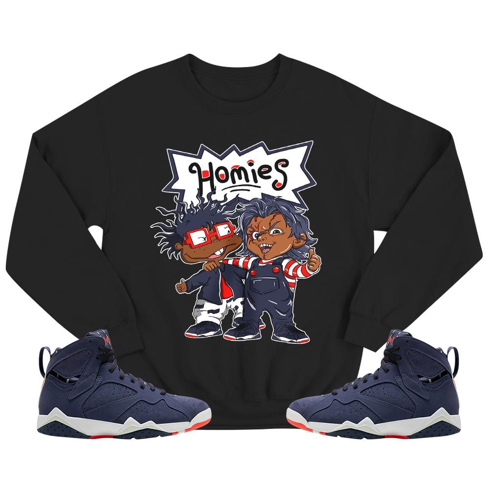 Chucky Cartoon 90s Homie Sneaker Shirt Match 7 Neutral Indigo, Jordan 7 Quai 54 MKO T-Shirt Chucky Cartoon 90s Homie Sneaker Shirt Match 7 Neutral Indigo, Jordan 7 Quai 54 MKO T-Shirt