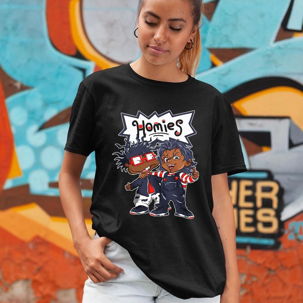 Chucky Cartoon 90s Homie Sneaker Shirt Match 7 Neutral Indigo, Jordan 7 Quai 54 MKO T-Shirt Chucky Cartoon 90s Homie Sneaker Shirt Match 7 Neutral Indigo, Jordan 7 Quai 54 MKO T-Shirt