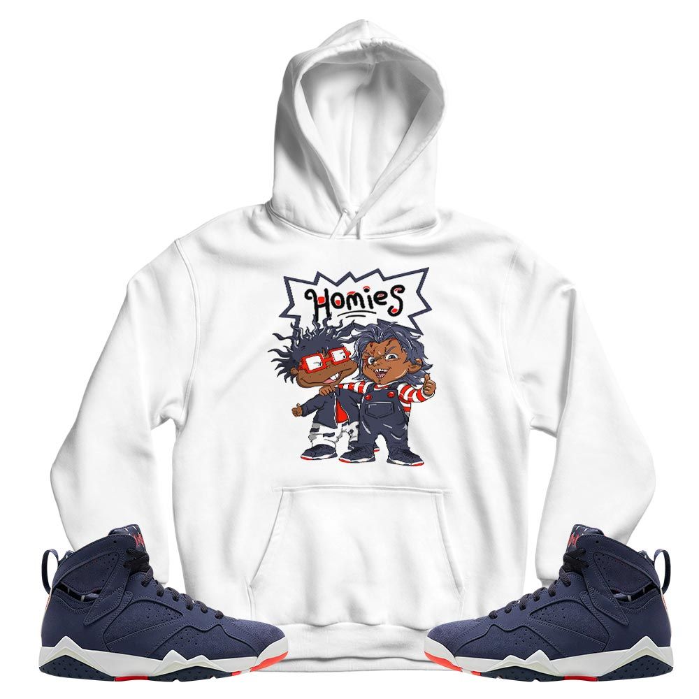 Chucky Cartoon 90s Homie Sneaker Shirt Match 7 Neutral Indigo, Jordan 7 Quai 54 MKO T-Shirt Chucky Cartoon 90s Homie Sneaker Shirt Match 7 Neutral Indigo, Jordan 7 Quai 54 MKO T-Shirt