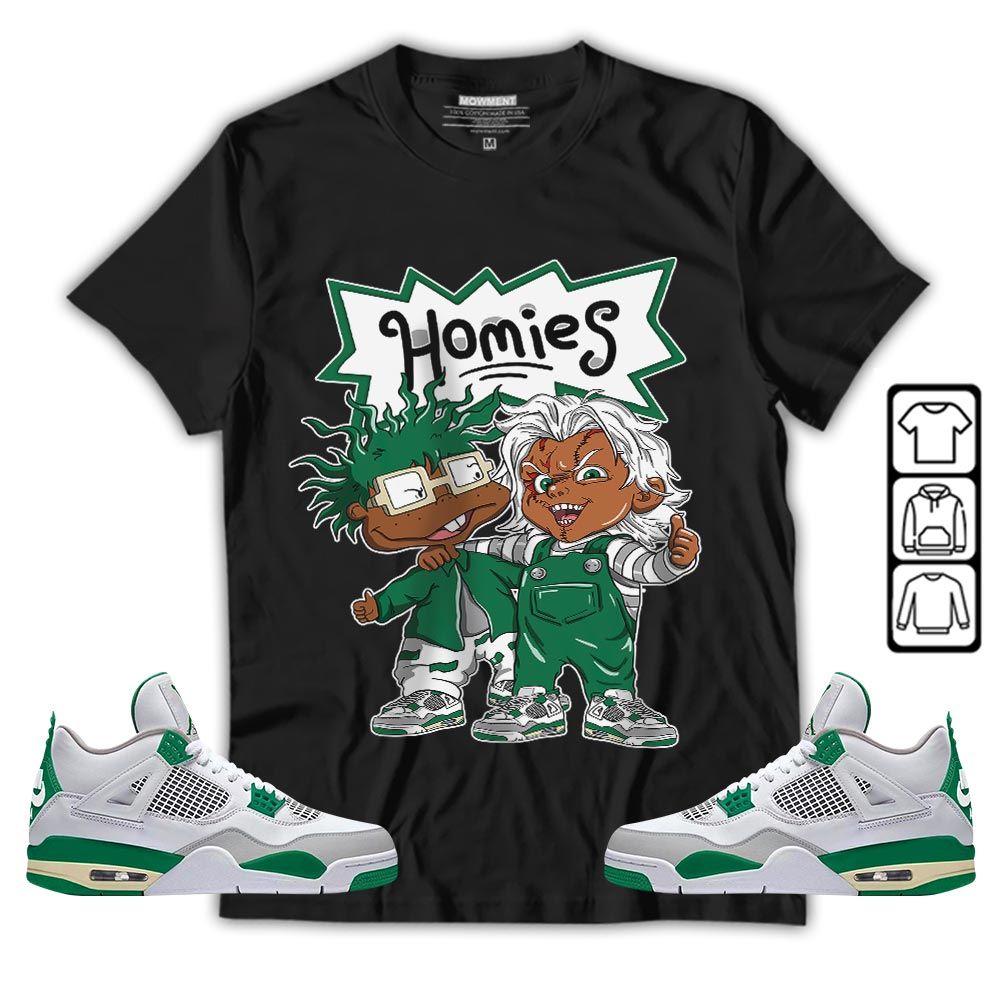 Chucky Cartoon 90s Homie Sneaker Shirt Match Retro Pine Green 4s, Jordan 4 Pine Green MKO T-Shirt