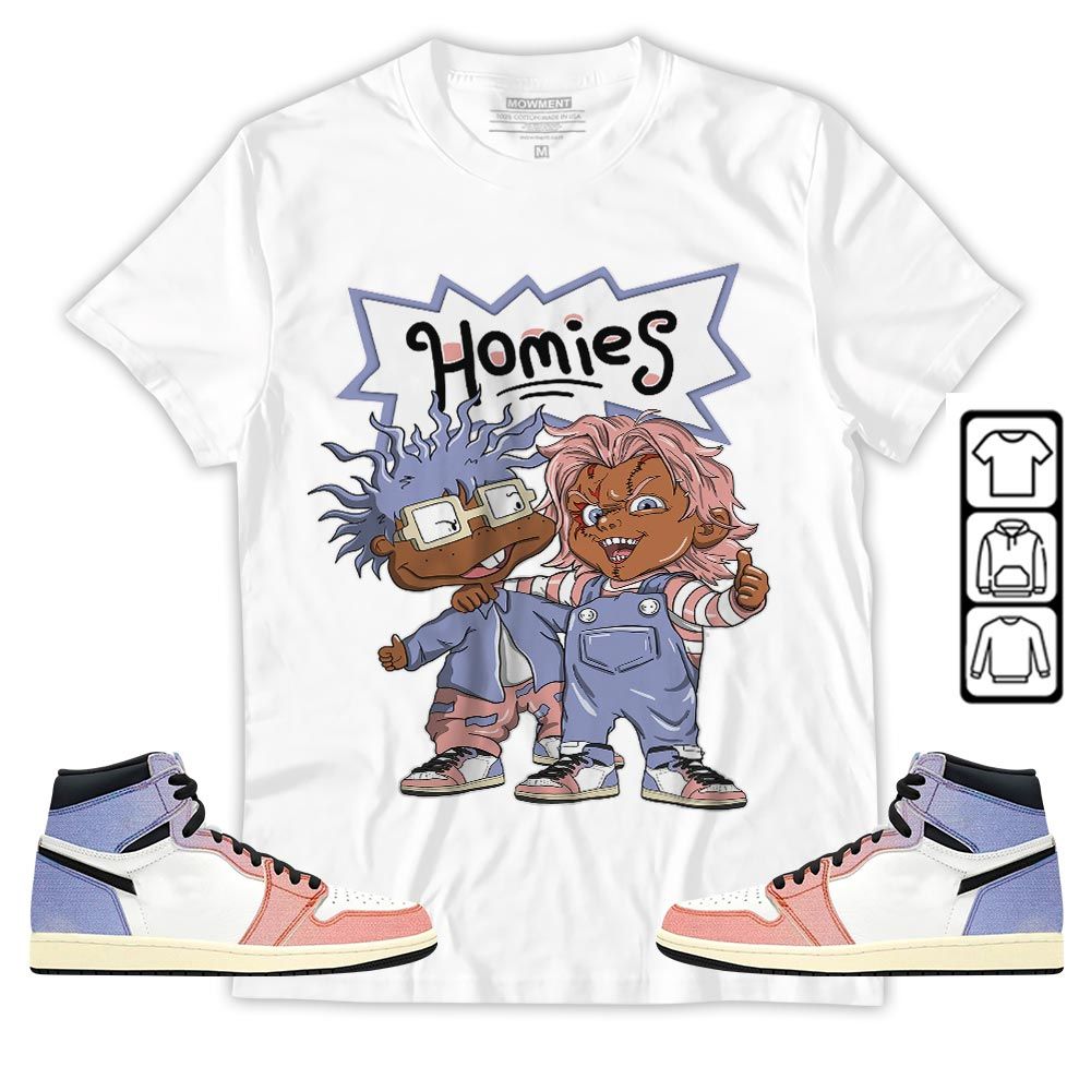 Chucky Cartoon 90s Homie Sneaker Shirt Match Retro Skyline 1s, Jordan 1 High OG Skyline MKO T-Shirt