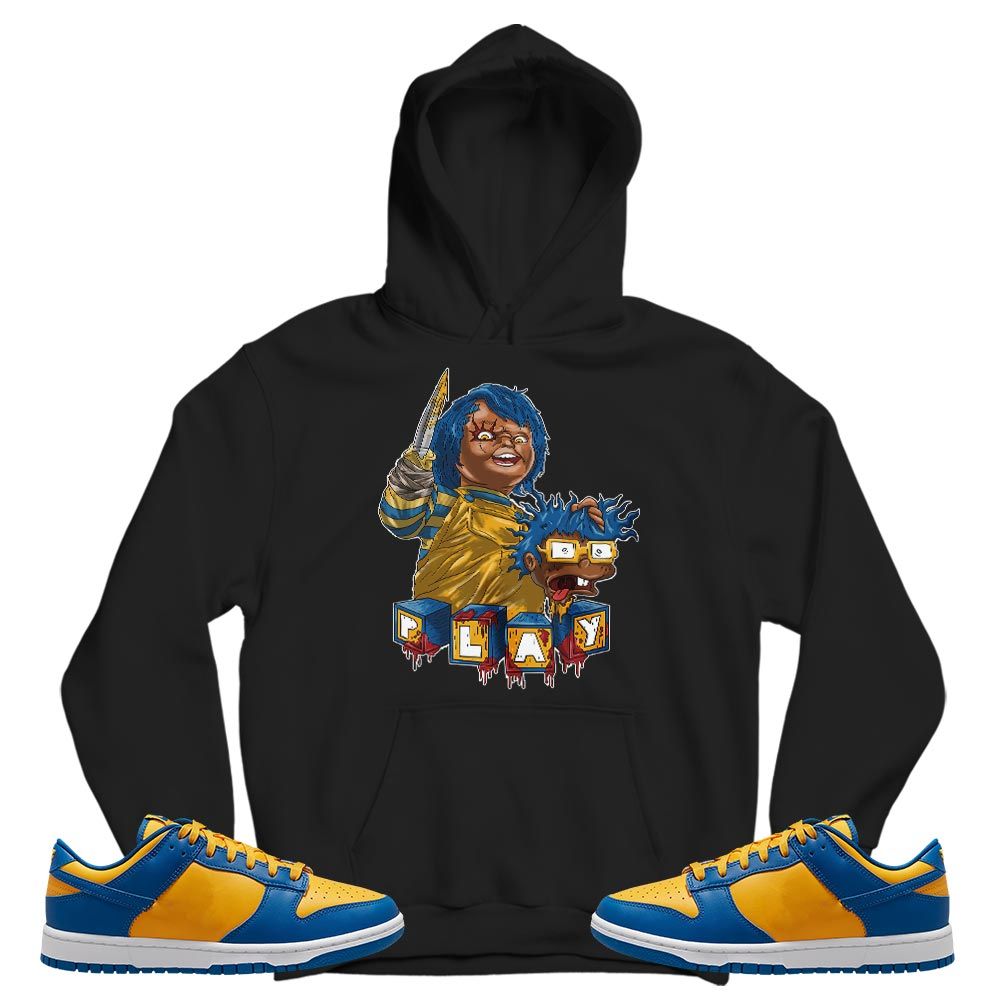 Chucky Cartoon 90s Kills Halloween Sneaker Shirt Match Dunk Low Blue Yellow, Dunk Low Blue Jay MKO T-Shirt
