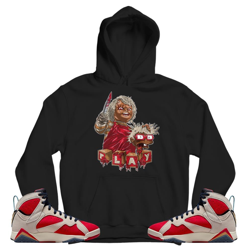 Chucky Cartoon 90s Kills Halloween Sneaker Shirt Match Trophy Room 7s, Jordan 7 Trophy Room MKO T-Shirt