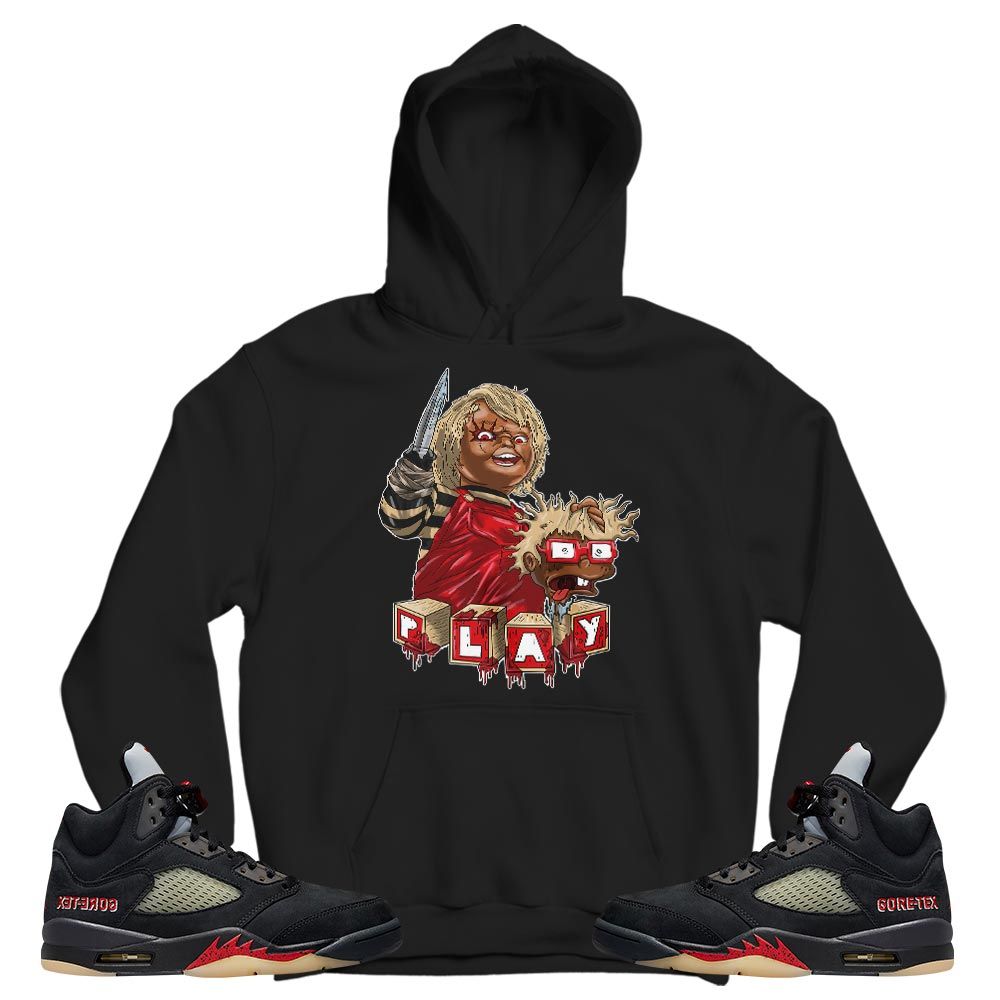 Chucky Cartoon 90s Kills Sneaker Shirt Match Gore-Tex 5s, Jordan 5 GORE-TEX Off Noir MKO T-Shirt