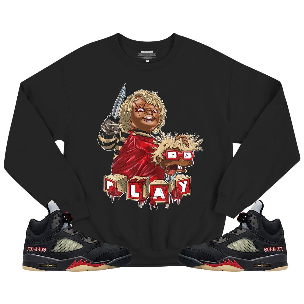 Chucky Cartoon 90s Kills Sneaker Shirt Match Gore-Tex 5s, Jordan 5 GORE-TEX Off Noir MKO T-Shirt Chucky Cartoon 90s Kills Sneaker Shirt Match Gore-Tex 5s, Jordan 5 GORE-TEX Off Noir MKO T-Shirt