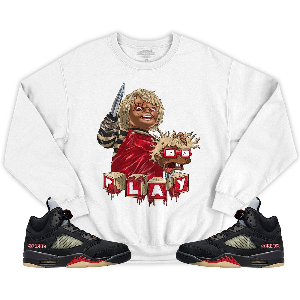 Chucky Cartoon 90s Kills Sneaker Shirt Match Gore-Tex 5s, Jordan 5 GORE-TEX Off Noir MKO T-Shirt Chucky Cartoon 90s Kills Sneaker Shirt Match Gore-Tex 5s, Jordan 5 GORE-TEX Off Noir MKO T-Shirt