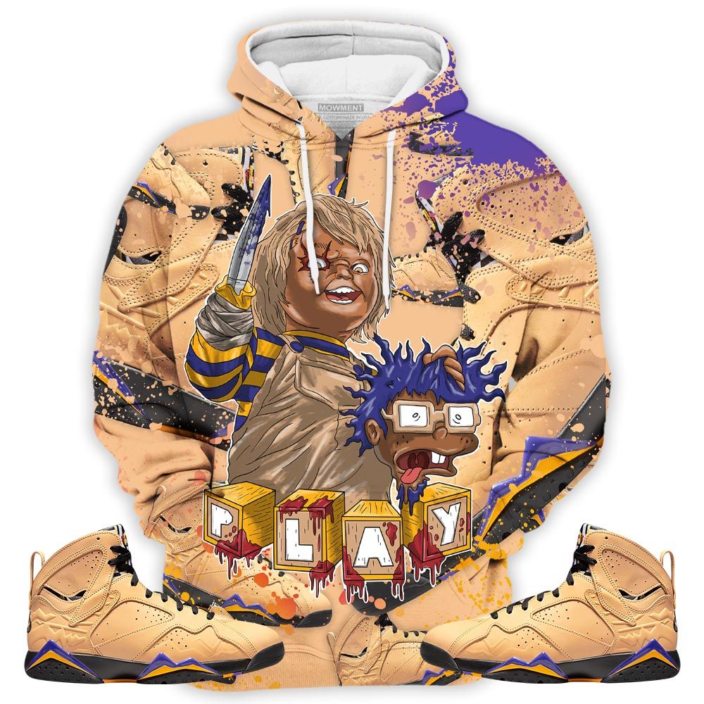 Chucky Cartoon 90S Kills Sneaker Shirt Match Retro Vachetta Tan 7S, Jordan 7 Se Afrobeats Hoodie Sweatshirt Tee All Over Print MKO Shirt