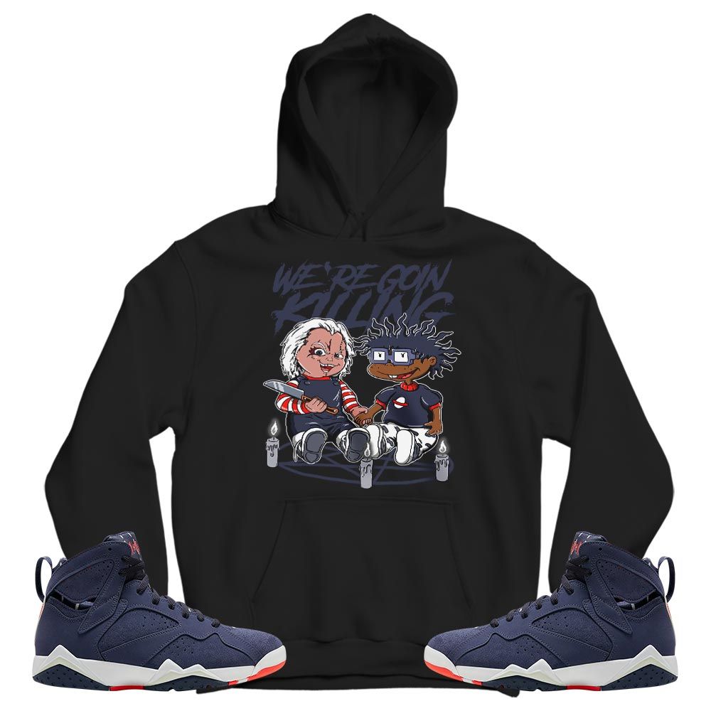 Chucky Cartoon 90s Rugrats Horror Sneaker Shirt Match 7 Neutral Indigo, Jordan 7 Quai 54 MKO T-Shirt