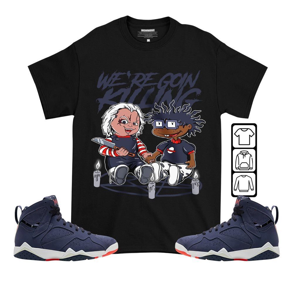 Chucky Cartoon 90s Rugrats Horror Sneaker Shirt Match 7 Neutral Indigo, Jordan 7 Quai 54 MKO T-Shirt Chucky Cartoon 90s Rugrats Horror Sneaker Shirt Match 7 Neutral Indigo, Jordan 7 Quai 54 MKO T-Shirt