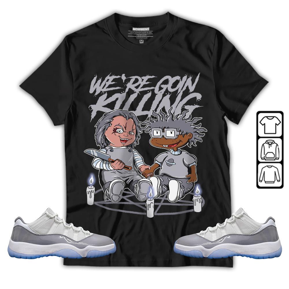 Chucky Cartoon 90s Rugrats Horror Sneaker Shirt Match Cement Grey 11s, Jordan 11 Low Cement Grey MKO T-Shirt