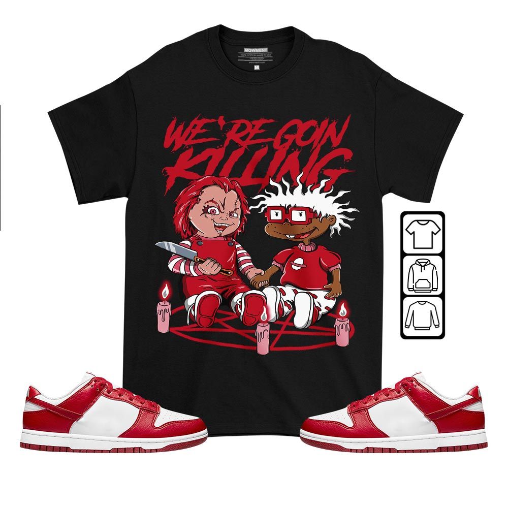 Chucky Cartoon 90s Rugrats Horror Sneaker Shirt Match Next Nature White Gym Red, Dunk Low Gym Red MKO T-Shirt Chucky Cartoon 90s Rugrats Horror Sneaker Shirt Match Next Nature White Gym Red, Dunk Low Gym Red MKO T-Shirt
