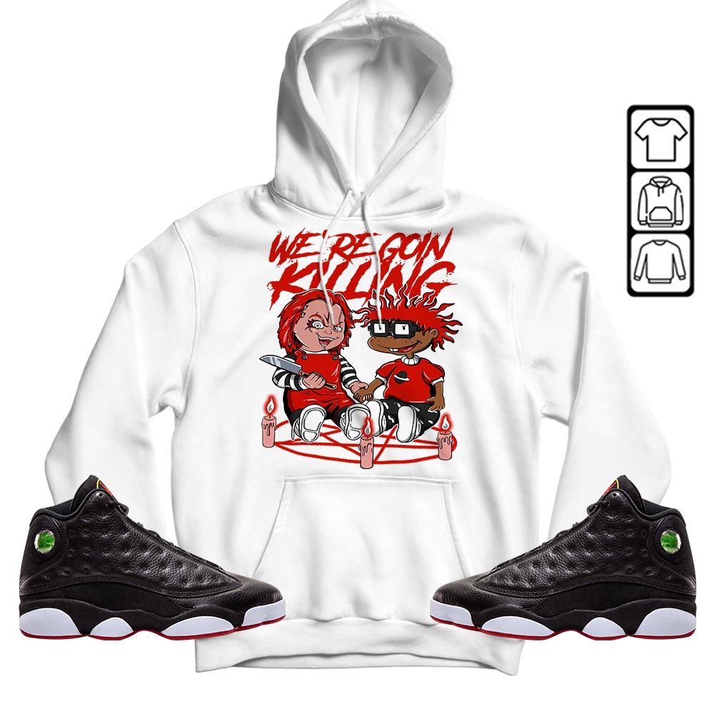 Chucky Cartoon 90s Rugrats Horror Sneaker Shirt Match Retro Playoffs 13s, Jordan 13 Playoffs MKO T-Shirt